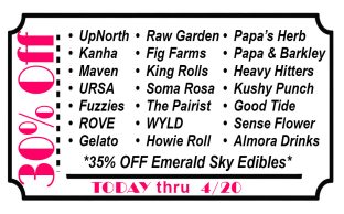30% off today thru 4/20 on these selected items.