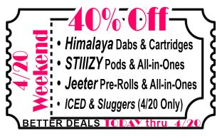 40% off today thru 4/20 on these selected items.