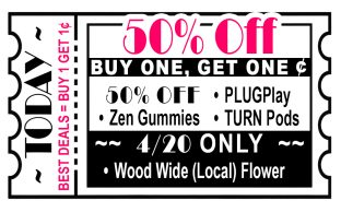 50% off today thru 4/20 on these selected items.